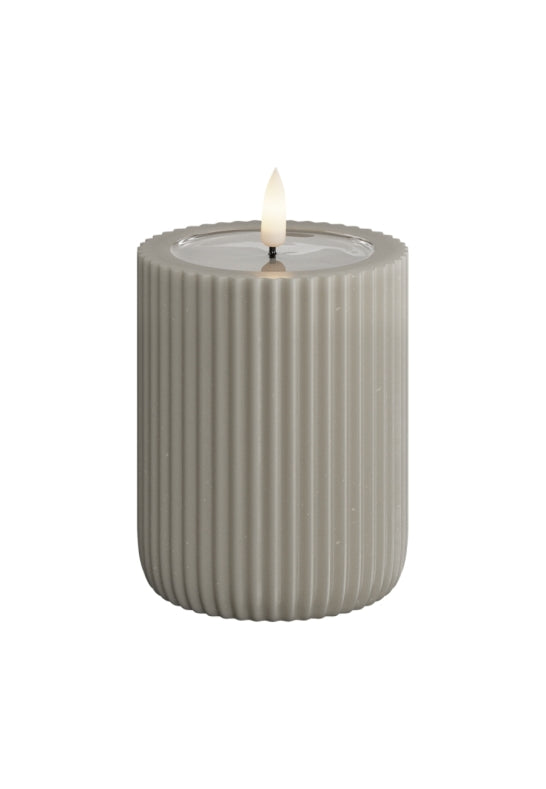 Unique Candles Unique LED Blockljus Stripe Sand 8x10 cm