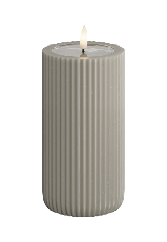 Unique Candles Unique LED Blockljus Stripe Sand 8x15 cm