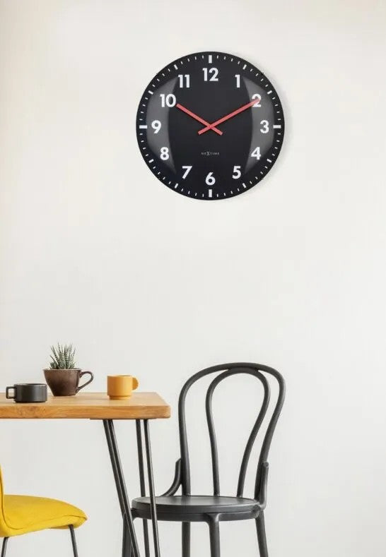NeXtime Duomo Väggklocka Ø50 cm Svart