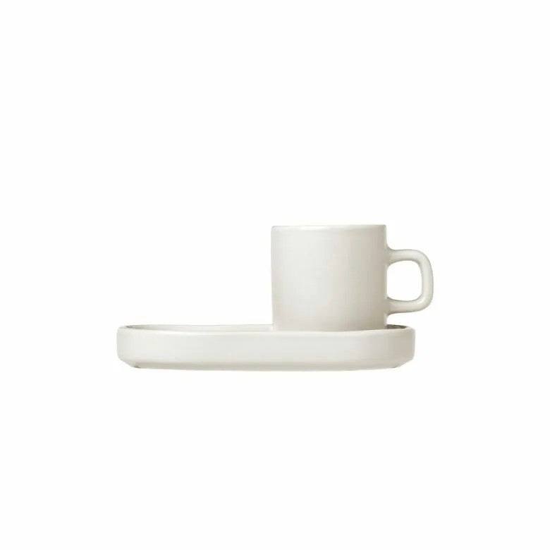 BLOMUS Pilar Espressomuggar med fat 50ml Moonbeam 2-pack