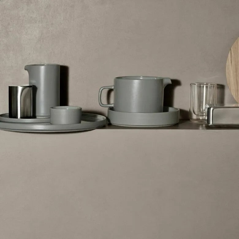 BLOMUS Pilar Espressomuggar med fat 50ml Pewter 2-pack