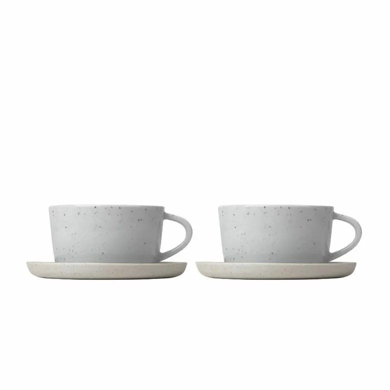 BLOMUS Sablo Kaffekopp med Fat 150 ml 2-pack Cloud
