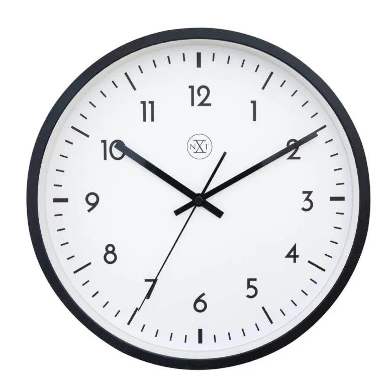 NeXtime Easy Big Väggklocka 30 cm Svart/Vit