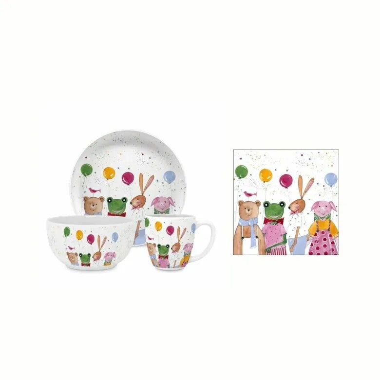 Paperproducts Design Kid Party Gåvoset Barnservis 3 Delar Servett