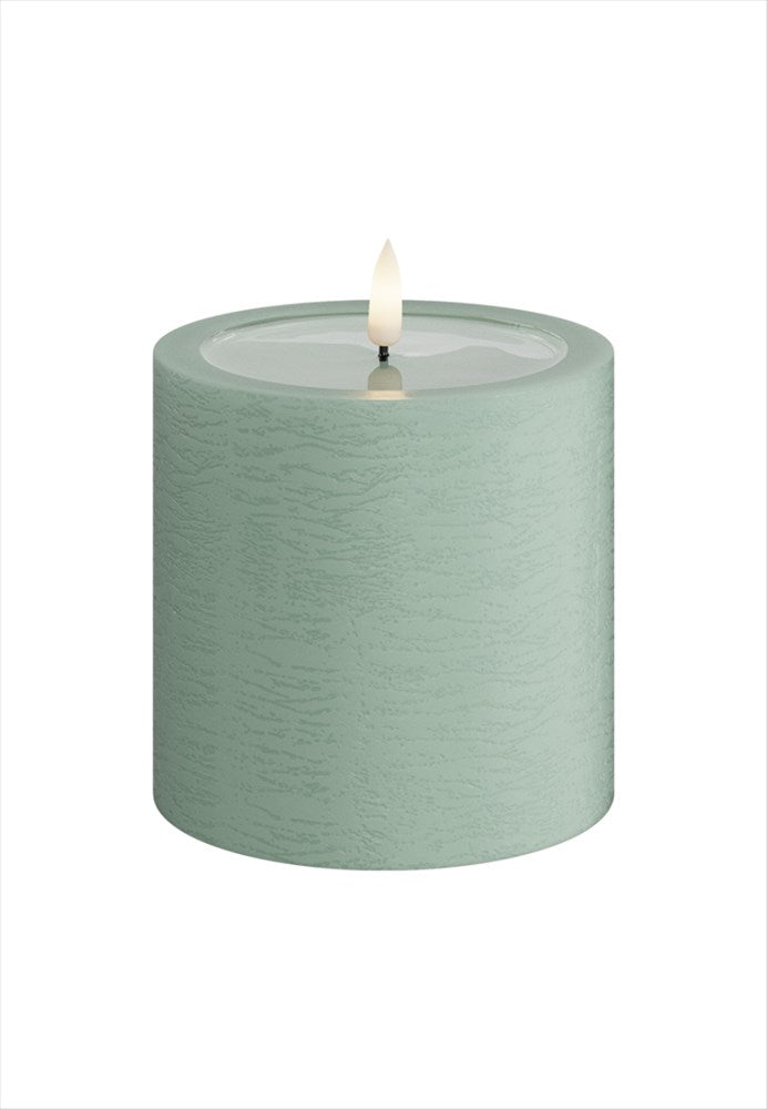 Unique Candles Unique LED Blockljus Sage Green 10x10 cm