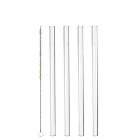 Leonardo Ciao Sugrör Glas 15cm 4-pack inkl Borste