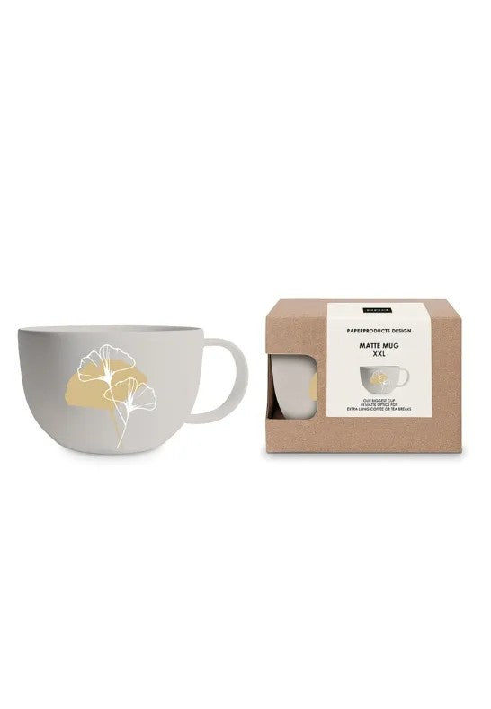 Paperproducts Design Golden Gingko Mugg Matt XXL Taupe 55 cl