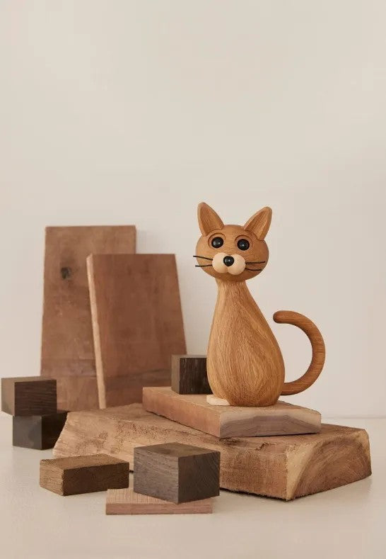Spring Copenhagen Brave Katt Trädekoration 24 cm Ek