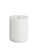 Unique Candles Unique LED Blockljus Stripe Vit 8x10 cm