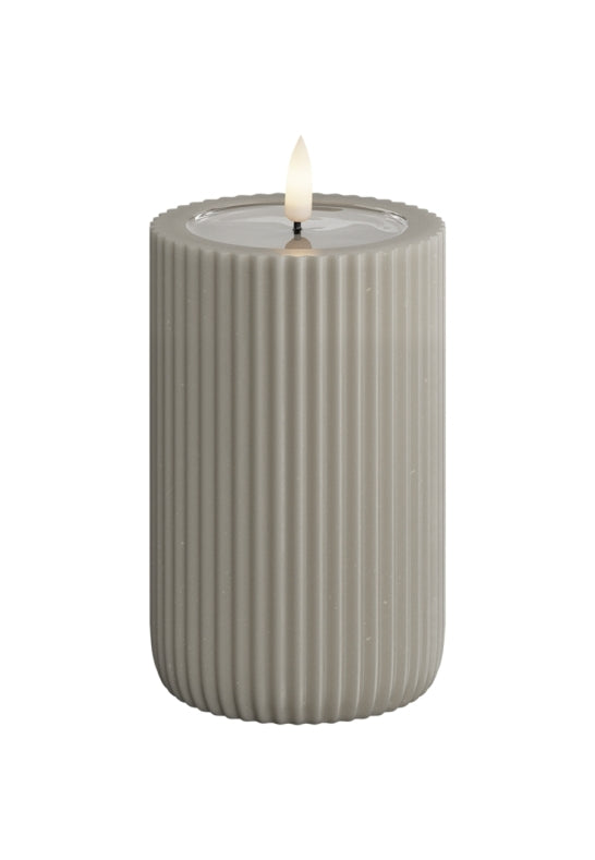 Unique Candles Unique LED Blockljus Stripe Sand 8x12,5 cm
