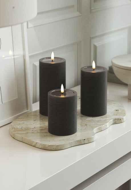 Unique Candles Unique LED Blockljus Mocca 7,5x10 cm