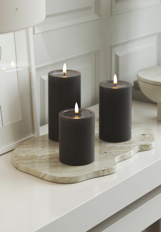 Unique Candles Unique LED Blockljus Mocca 7,5x15 cm