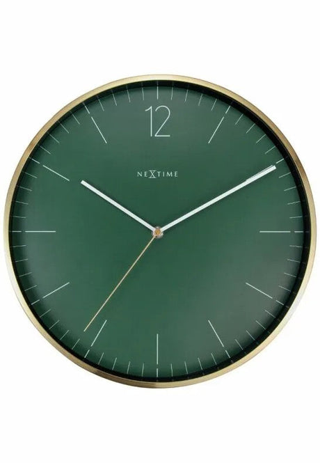 NeXtime Essential Gold Väggklocka 34 cm Grön