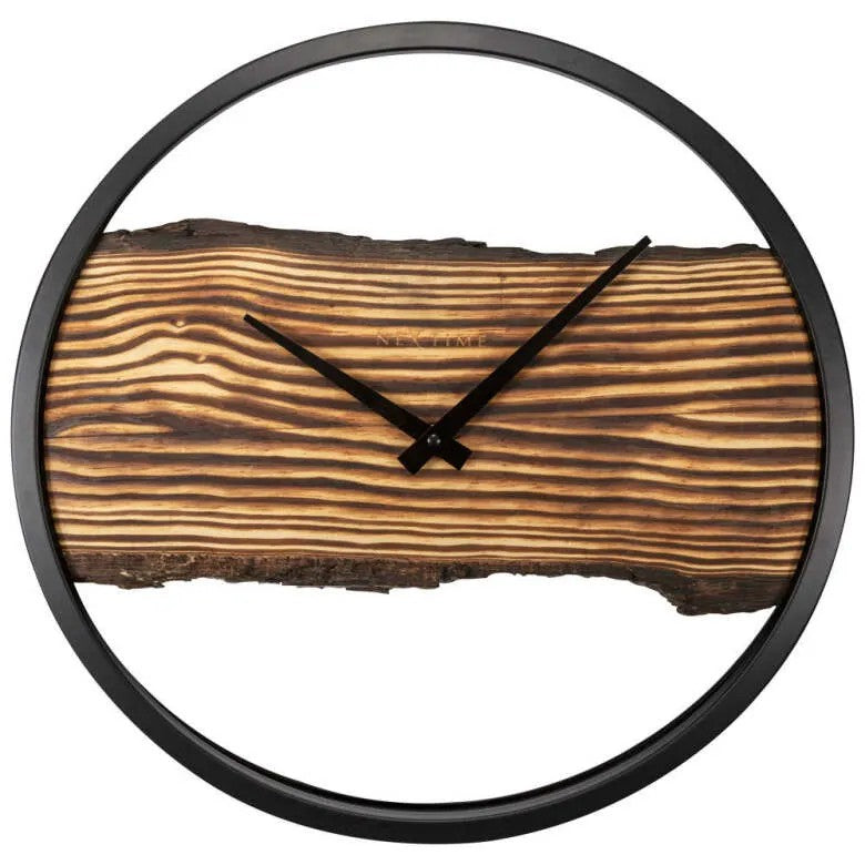 NeXtime Forest Large Väggklocka Ø45 cm Trä/Svart
