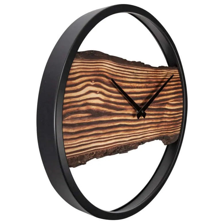 NeXtime Forest Large Väggklocka Ø45 cm Trä/Svart