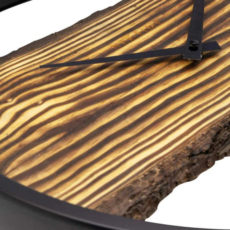 NeXtime Forest Large Väggklocka Ø45 cm Trä/Svart