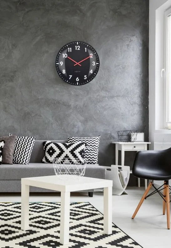 NeXtime Duomo Väggklocka Ø50 cm Svart