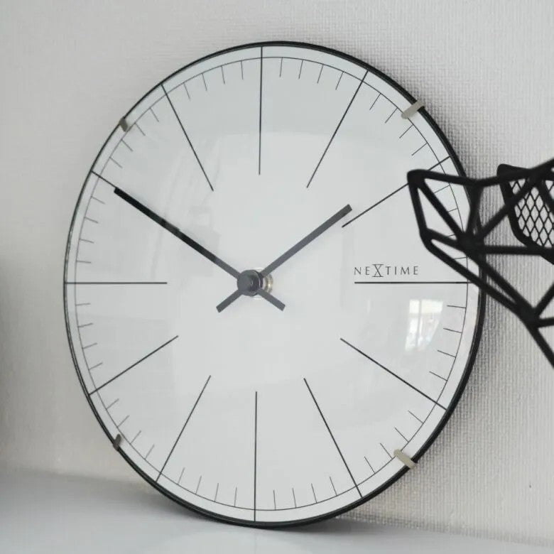 NeXtime Big Stripe Mini Dome Väggklocka ø20cm Vit