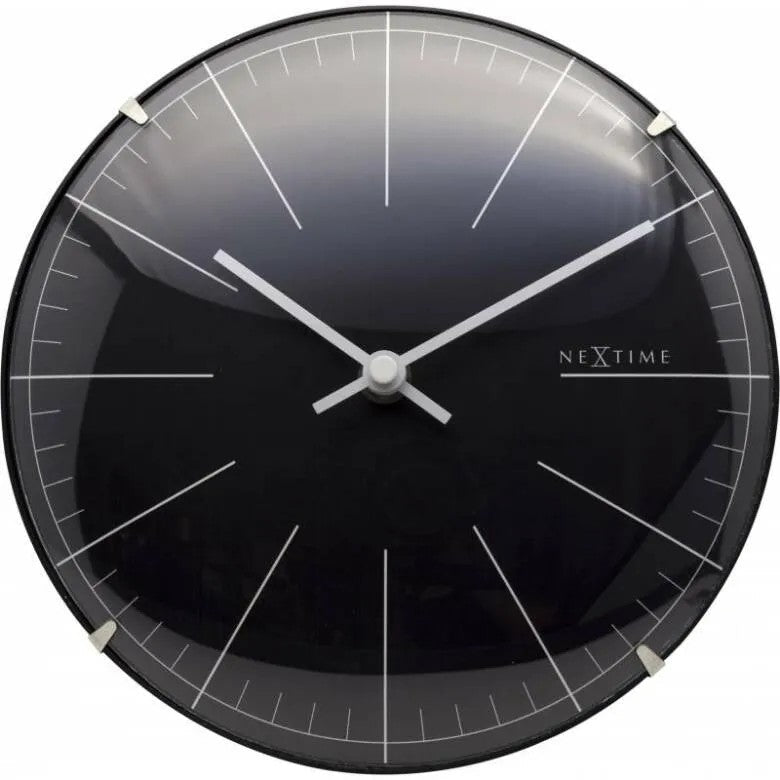 NeXtime Big Stripe Mini Dome Väggklocka ø20cm Svart