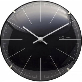 NeXtime Big Stripe Mini Dome Väggklocka ø20cm Svart