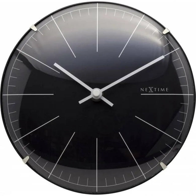 NeXtime Big Stripe Mini Dome Väggklocka ø20cm Svart