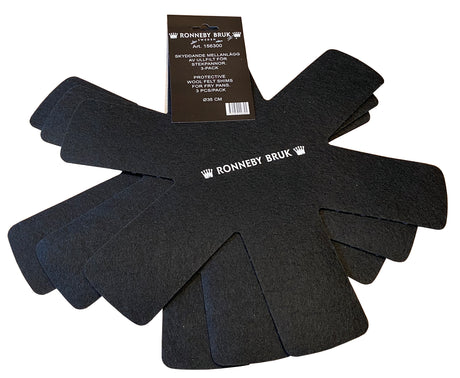Ronneby Bruk Stekpanneskydd 3-pack, svart m tryck