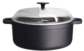Ronneby Bruk Gryta rund 8 liter, glaslock