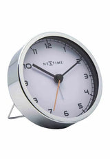 NeXtime Company Alarm Väckarklocka 9 cm Vit/Metall