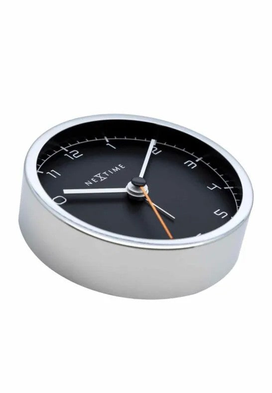 NeXtime Company Alarm Väckarklocka 9 cm Svart/Metall