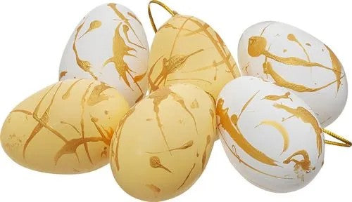 Cult Design Påska Goldie ägg vit/gul/guld 6st