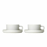 BLOMUS Pilar Tekoppar med fat 200ml Moonbeam 2-pack