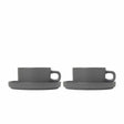 BLOMUS Pilar Tekoppar med fat 200ml Pewter 2-pack