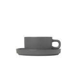 BLOMUS Pilar Tekoppar med fat 200ml Pewter 2-pack