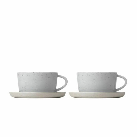 BLOMUS Sablo Kaffekopp med Fat 150 ml 2-pack Cloud