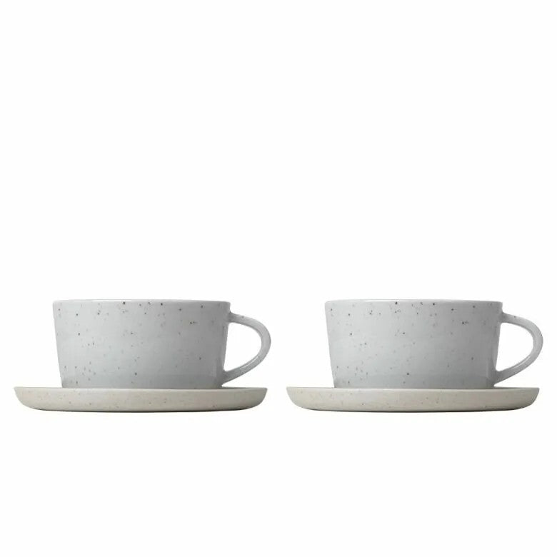 BLOMUS Sablo Tekopp med Fat 250 ml 2-pack Cloud