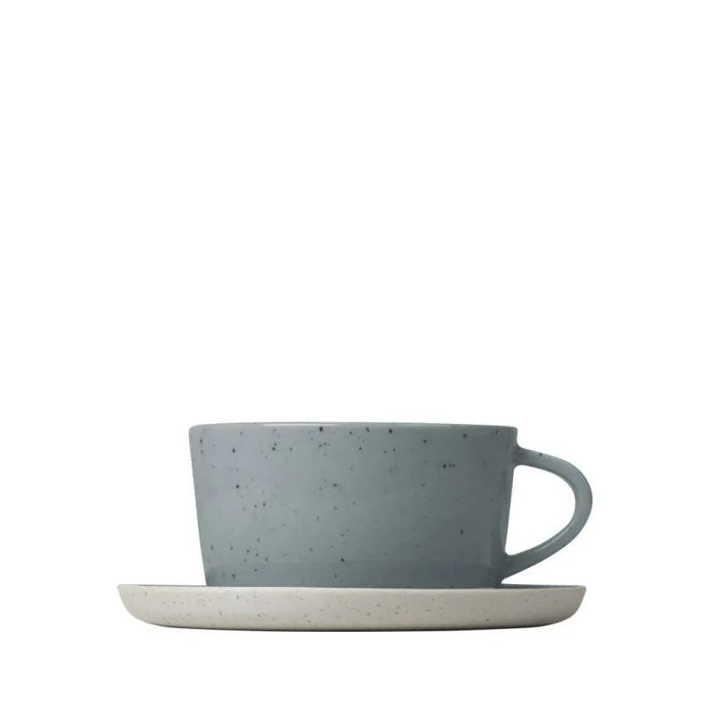 BLOMUS Sablo Set om 2 Kaffekoppar & Fat Stone