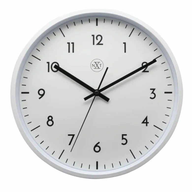 NeXtime Easy Big Väggklocka 30 cm Vit/Vit