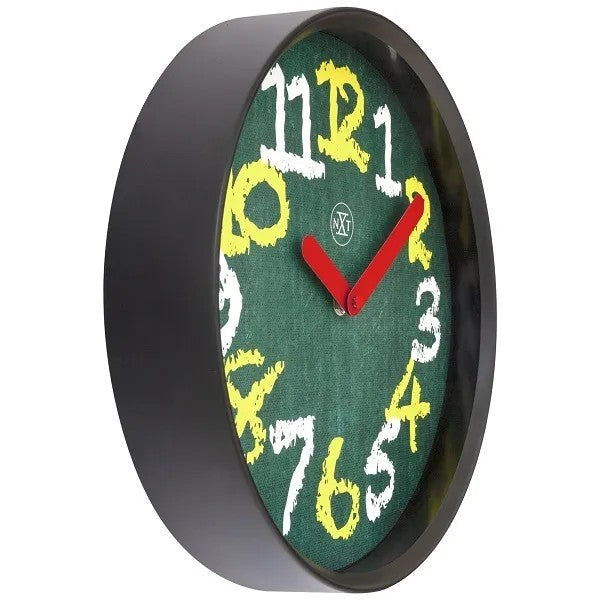 NeXtime nXt Chalkboard Väggklocka Ø30 cm Svart/Grön