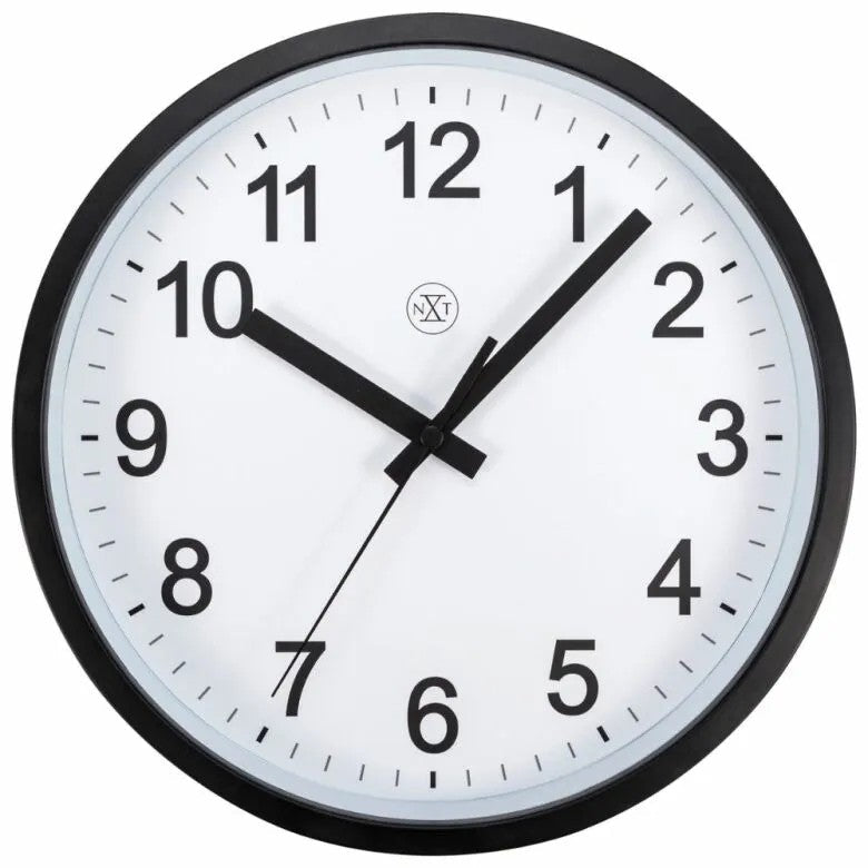 NeXtime nXt Robust Väggklocka Ø25,5 cm Svart/Vit