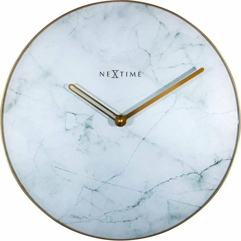 NeXtime Väggklocka Marble ø40cm, Vit