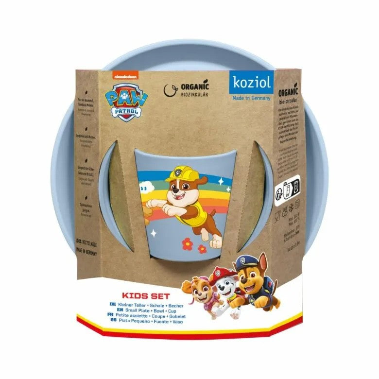Koziol Connect Paw Patrol Barnservis 3 delar Tallrik/Skål/Mugg Blå