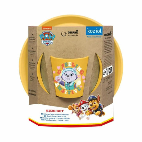 Koziol Connect Paw Patrol Barnservis 3 delar Tallrik/Skål/Mugg Gul