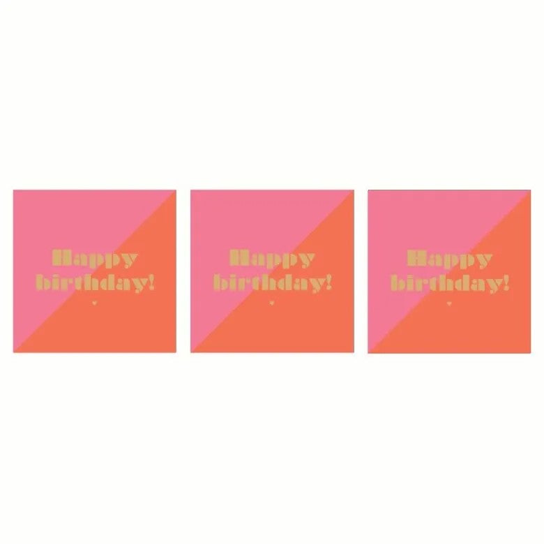 Paperproducts Design Happy Birthday by Art Card Servett 33x33 cm 3 st 20-pack
