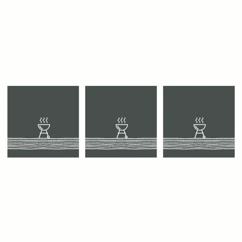 Paperproducts Design Pure BBQ Servett 33x33 cm Anthracite 3 st 20-pack