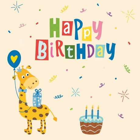 Paperproducts Design Giraffe Birthday Servett 33 cm 3 st 20-pack