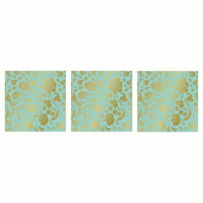 Paperproducts Design George V. Embossed Servett 33x33 cm Mint/Guld 3 st 15-pack