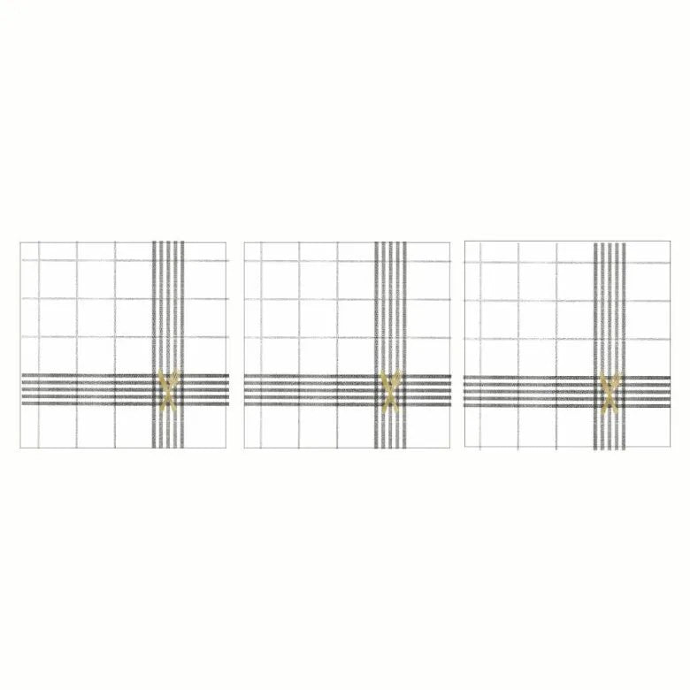Paperproducts Design Cuisine Servett 33x33 cm Vit/Grå 3 st 20-pack