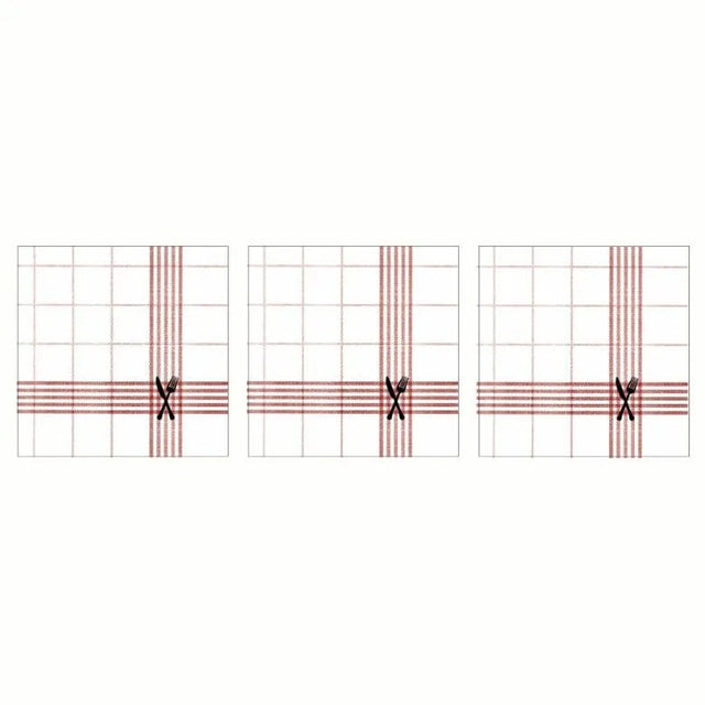 Paperproducts Design Cuisine Servett 33x33 cm Vit/Röd 3 st 20-pack