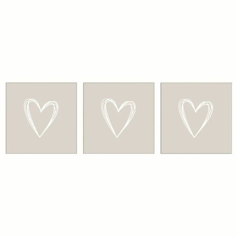 Paperproducts Design Pure Heart Servett 33x33 cm Taupe 3 st 20-pack